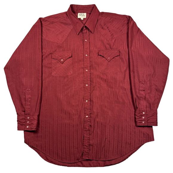 Pearl Snap Western Shirt Men's XXL Ely Cattleman Vintage Red Aztec Long Sleeve - Picture 1 of 8